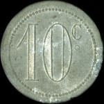 Jeton de 10 centimes �mis par le Restaurant Huillet - 20, Rue Rambuteau � Paris - revers