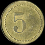 Jeton de n�cessit� de 5 centimes �mis par le Restaurant Jumel - 3, Boulevard Richard-Lenoir � Paris - revers