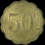Jeton de n�cessit� de 50 centimes �mis par le Restaurant Jumel - 3, Boulevard Richard-Lenoir � Paris - revers