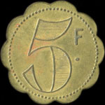 Jeton de n�cessit� de 5 francs �mis par le Restaurant Jumel - 3, Boulevard Richard-Lenoir � Paris - revers
