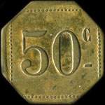 Jeton de n�cessit� de 50 centimes �mis par le Restaurant Ren&eacute; - 3, Rue Marivaux - Paris - revers