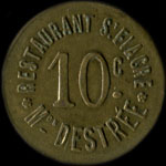 Jeton Restaurant Saint-Fiacre - Maison Destr�e � Paris - 10 centimes - avers