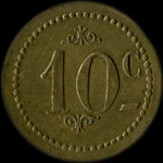 Jeton Restaurant Saint-Fiacre - Maison Destr�e � Paris - 10 centimes - revers