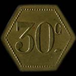Jeton Rigollet's Bar - 48 Champs-Elys�es � Paris - 30 centimes - revers