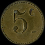 Jeton Rigollet's Bar - 48 Champs-Elys�es � Paris - 5 centimes - revers