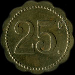 Jeton Rigollet's Bar - 48 Champs-Elys�es � Paris - 25 centimes - revers