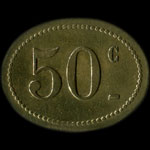Jeton Rigollet's Bar - 48 Champs-Elys�es � Paris - 50 centimes - revers