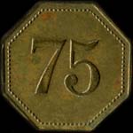 Jeton Robineau - 73, Faubourg du Temple à Paris - 75 centimes - revers