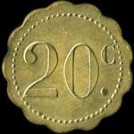 Jeton de n�cessit� de 20 centimes �mis par Robinson - 40 	& 42 Passage Ch�telet � Paris - revers