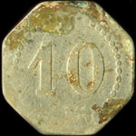 Jeton de n�cessit� de 10 centimes �mis par Saulnier - Op�ra - Paris - revers