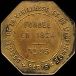 Jeton Soci�t� de la Vieillesse et de l'Infirmit� � Paris - 1,50 franc - avers