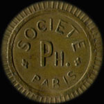 Jeton Société Ph. à Paris - 20 centimes - avers