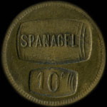 Jeton Spanagel à Paris - 10 centimes rond lobé avec un tonneau - revers