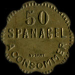Jeton Spanagel à Paris - 50 centimes type 1 - revers