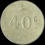 Jeton de n�cessit� de 40 centimes �mis par la Taverne des Gaulois - A.Meunier � Paris - revers