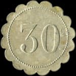 Jeton Taverne Pousset � Paris - 30 centimes - revers