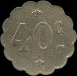 Jeton Taverne Olympia à Paris - 40 centimes type 1 - revers