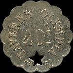 Jeton Taverne Olympia à Paris - 40 centimes type 2 - avers