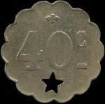 Jeton Taverne Olympia à Paris - 40 centimes type 2 - revers