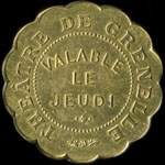 Jeton de n�cessit� de 4 personnes - 2 francs �mis par le Th��tre de Grenelle � Paris - avers