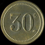 Jeton de n�cessit� de 30 centimes �mis par le Th� Samar � Paris - revers