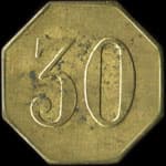 Jeton de 30 centimes �mis par l'Union des Travailleurs du 13me � Paris - revers