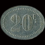 Jeton de n�cessit� de 20 francs �mis par A. Valetoux - 2, Rue L�cluse � Paris - revers
