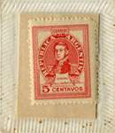 Timbre-monnaie Allemandi - 5 centavos sur carton exemple 2 - Argentine - revers