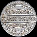 Timbre-monnaie Farmacia Franco-Inglesa - 1 centavo sur fond brun - Argentine - avers