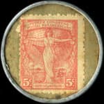 Timbre-monnaie Farmacia Franco-Inglesa - 5 centavos sur fond brun - Argentine - revers