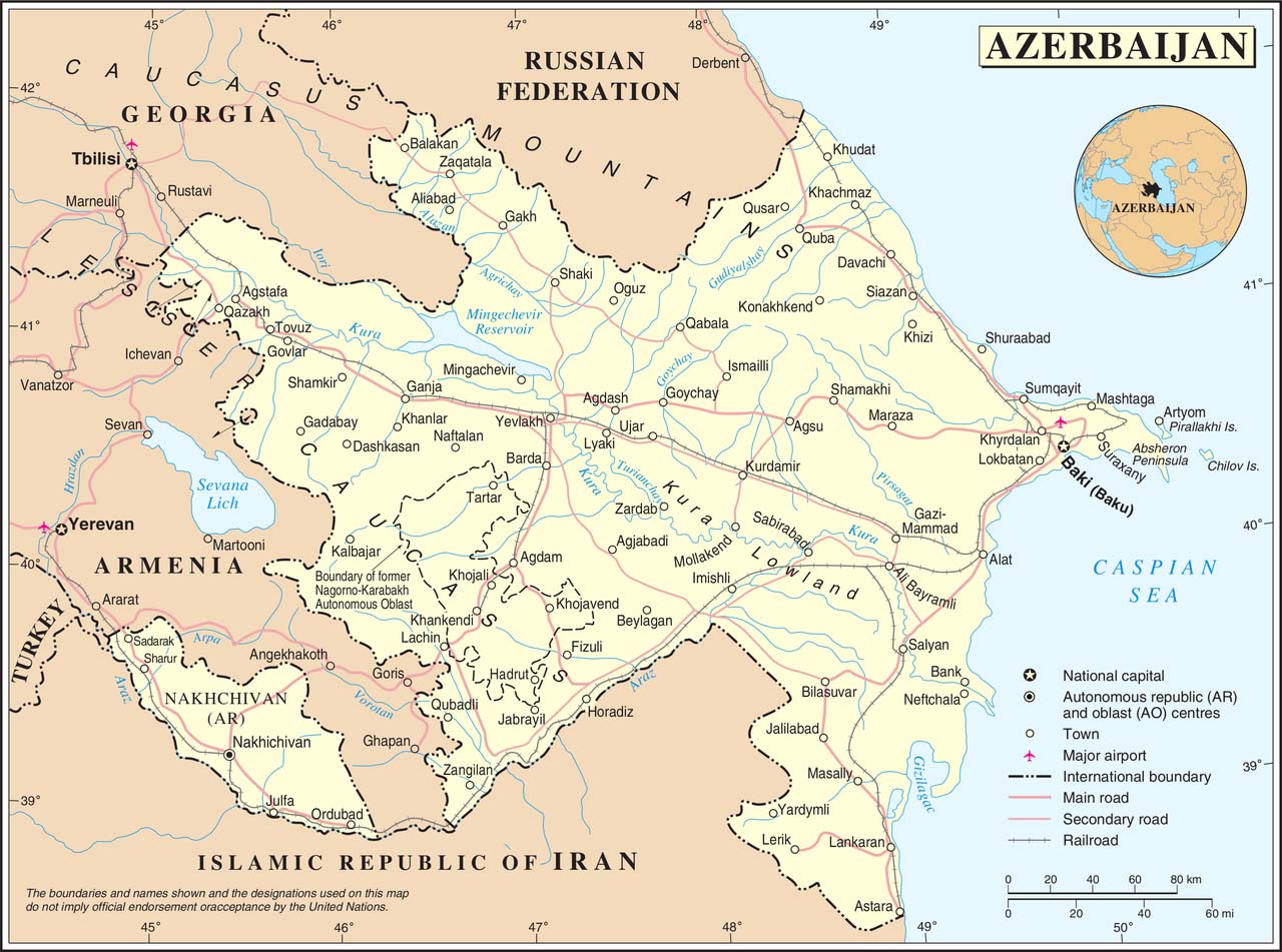 Carte de l'Azerbaidjan