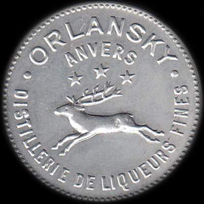 Timbre-monnaie Orlansky à Anvers - avers