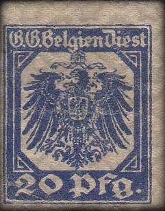 Timbre-monnaie (scheckmarken) de 20 pfennig utilisé en Belgique pendant l'occupation allemande
