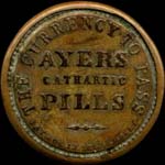Timbre-monnnaie Ayer's Cathartic Pills - 3 cents - Etats-Unis - avers