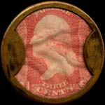 Timbre-monnnaie Ayer's Cathartic Pills - 3 cents - Etats-Unis - revers