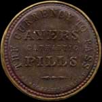 Timbre-monnnaie Ayer's Cathartic Pills - 10 cents - Etats-Unis - revers