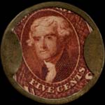 Timbre-monnnaie Gage Brother & Drake, Tremont House - 5 cents - Etats-Unis - revers