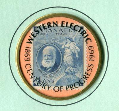 Timbre-monnaie Westerne Electric commémorant le 150e anniversaire de l'Etat de l'Indiana en 1966