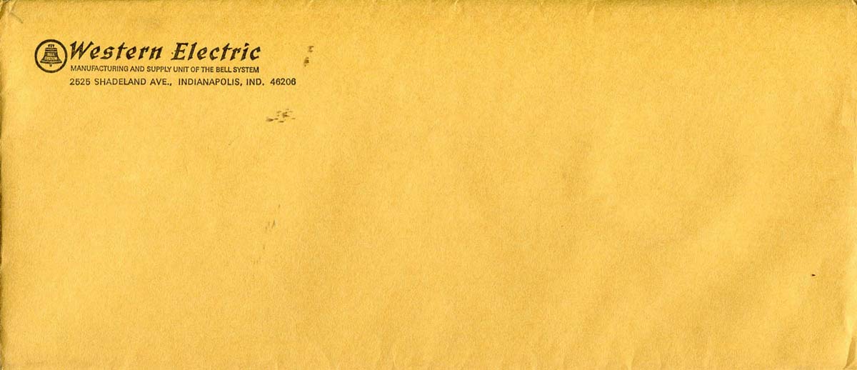 Timbre-monnaie Western Electric 1969 - s�rie 314 - enveloppe