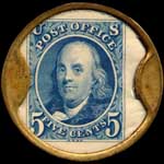 Timbre-monnaie Albert W.Ault - 5 cents - type 1 - revers