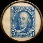 Timbre-monnaie Albert W.Ault type 2 - 5 cents - revers