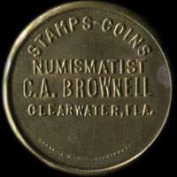 Timbre-monnaie Numismatist C.A. Brownell Clearwater, FLA. - 5 cents - avers