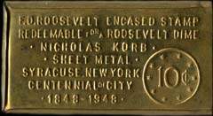 Timbre-monnaie Nicholas Korb - 3 cents - avers