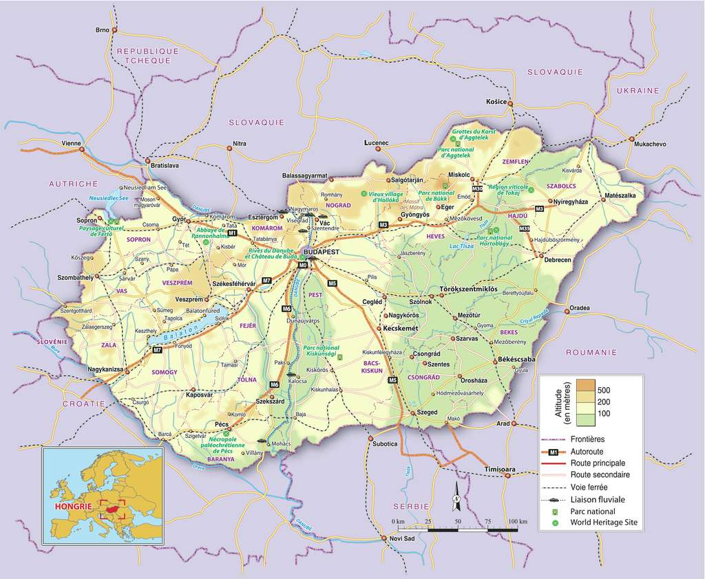 Carte de la Hongrie