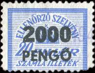 Timbre-monnaie sur timbre-amende de 20 pengo surcharg� 2000 pengo