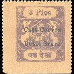 Cash coupon 3 pies 13235 Bundi State - face