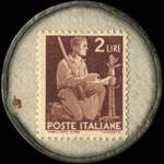 Timbre-monnaie Calzature di Lusso - Idealtitti - 2 lire - texte en rose - Italie - revers