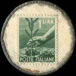 Timbre-monnaie Calzature di Lusso - Omega - 1 lira - texte en noir - Italie - revers