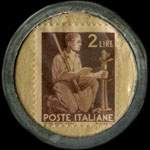 Timbre-monnaie Cognac Sarti blanc - 2 lires brun - Italie - revers