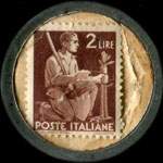 Timbre-monnaie Cognac Sarti avec étoile - 2 lires brun - Italie - revers